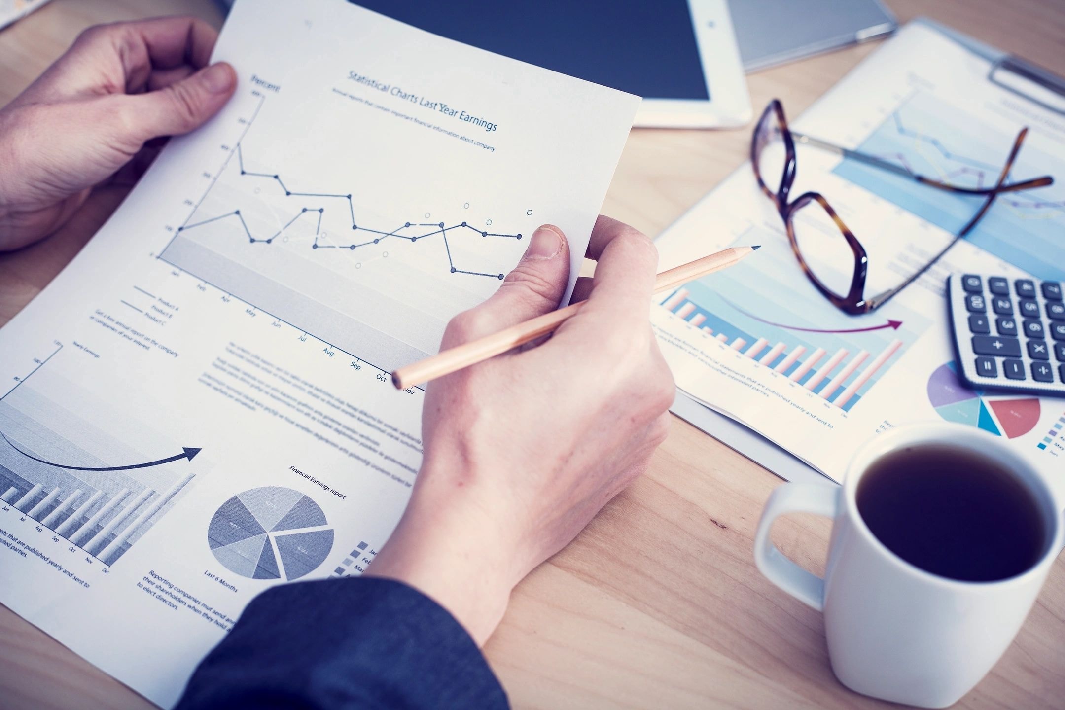 Financial charts and graphs analysis